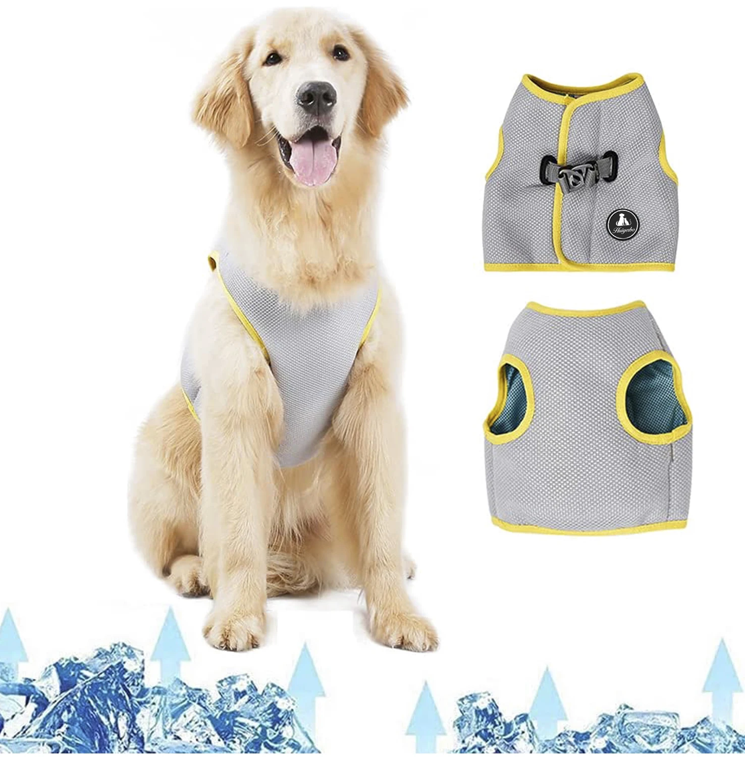 Cooling Coat Outdoor Reflective Anti-Heat Summer Blue Jacket Clothes For Medium And Large Chest Handle Anny X Dog Harness