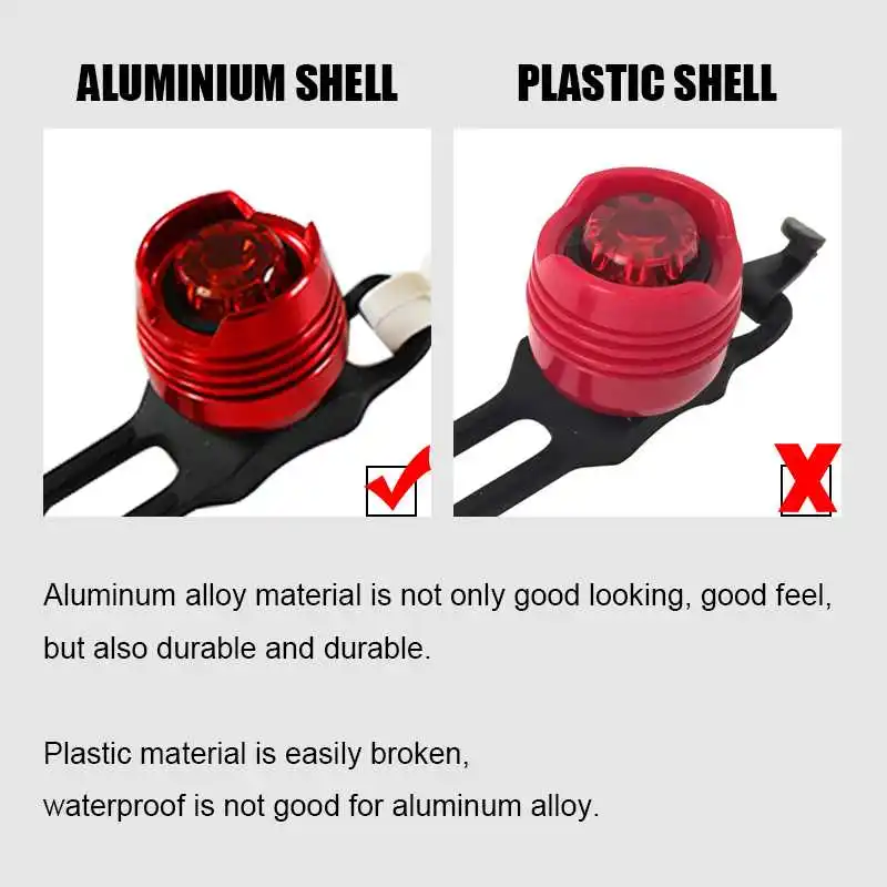 AT MTB Waterproof LED Bike Cycling Rear Tail Light 3 modes Bicycle Lamp Night Warning Flashlight Rear Bike Light