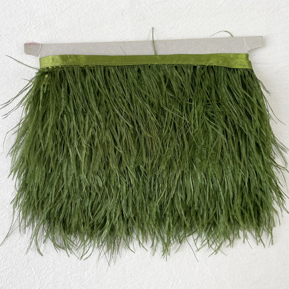 Meters 10 Yards Trim Dyed Fringe Ostrich Feather Lace Trims For Handbags Garment