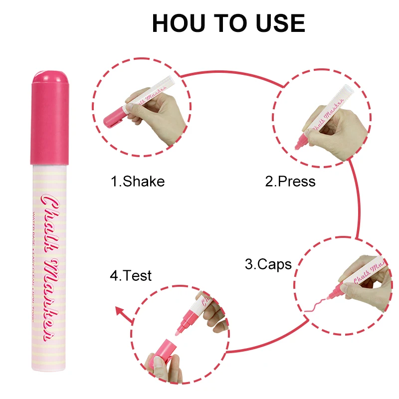 Wholesale Custom 8 Colors Chalk Markers Non-toxic Round Toe Assorted Liquid Chalk Marker for Blackboard Chalk Pen