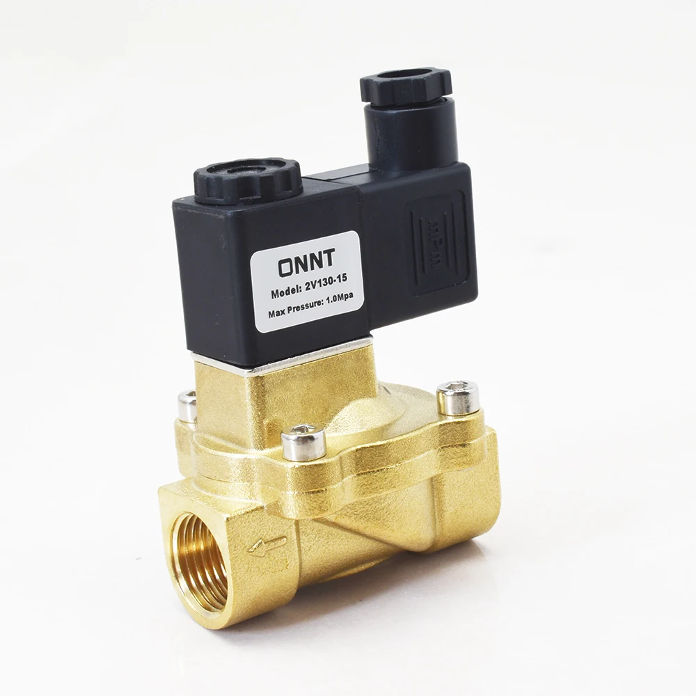 Brass Solenoid Air Valve 110V 12V 220V 24 Volt 1/2 Inch 2 Way Normally Closed Solenoid Valve 2V130-15