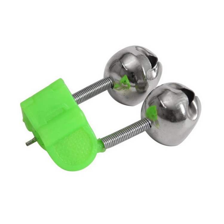 Wholesale 5cm/8g  carp fishing Green ABS Rod Bells Ring Double fishing alarm bell