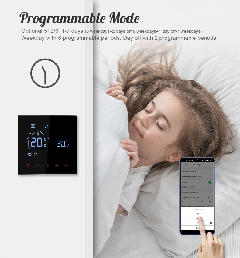 Bandary Tuya Wifi Smart Electric Floor Heating Water Gas Heating Programmable Smart Room Digital Thermostat Wifi For Home