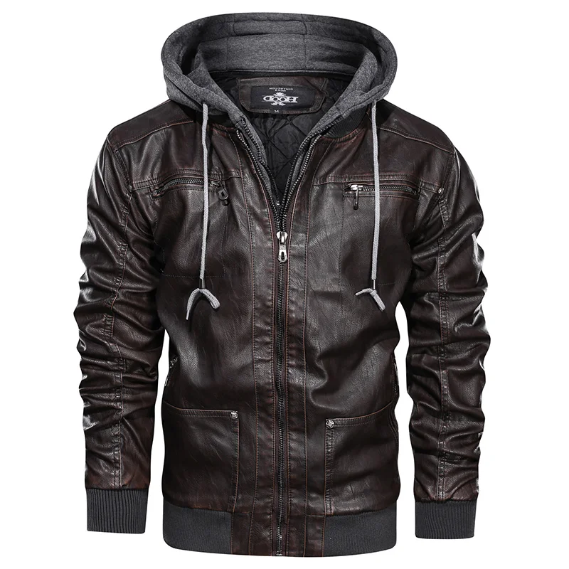 
Fashion New Arrival Pu Leather Jacket Retro Style Motorcycle Leather Jacket Riding Jackets For Men 