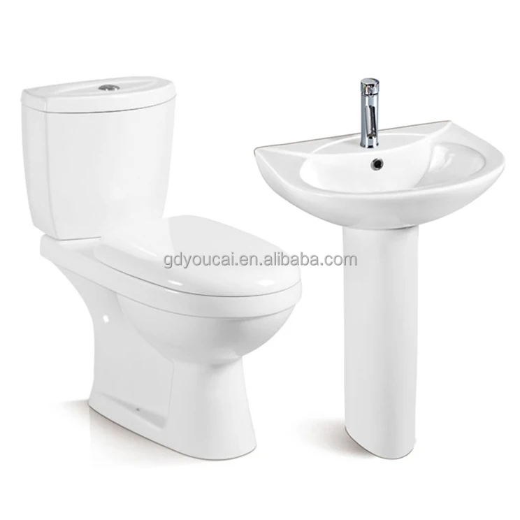 Modern bathroom toilet set and wash basin suit Good price toilet for Africa twyford toilet Benin Parma WC