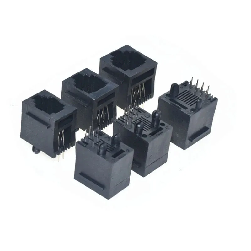 Vertical PCB-6P6C 8P8C 4P4C 6P4C  plastic rj11 connector 6pins 6cores RJ11 network interface socket