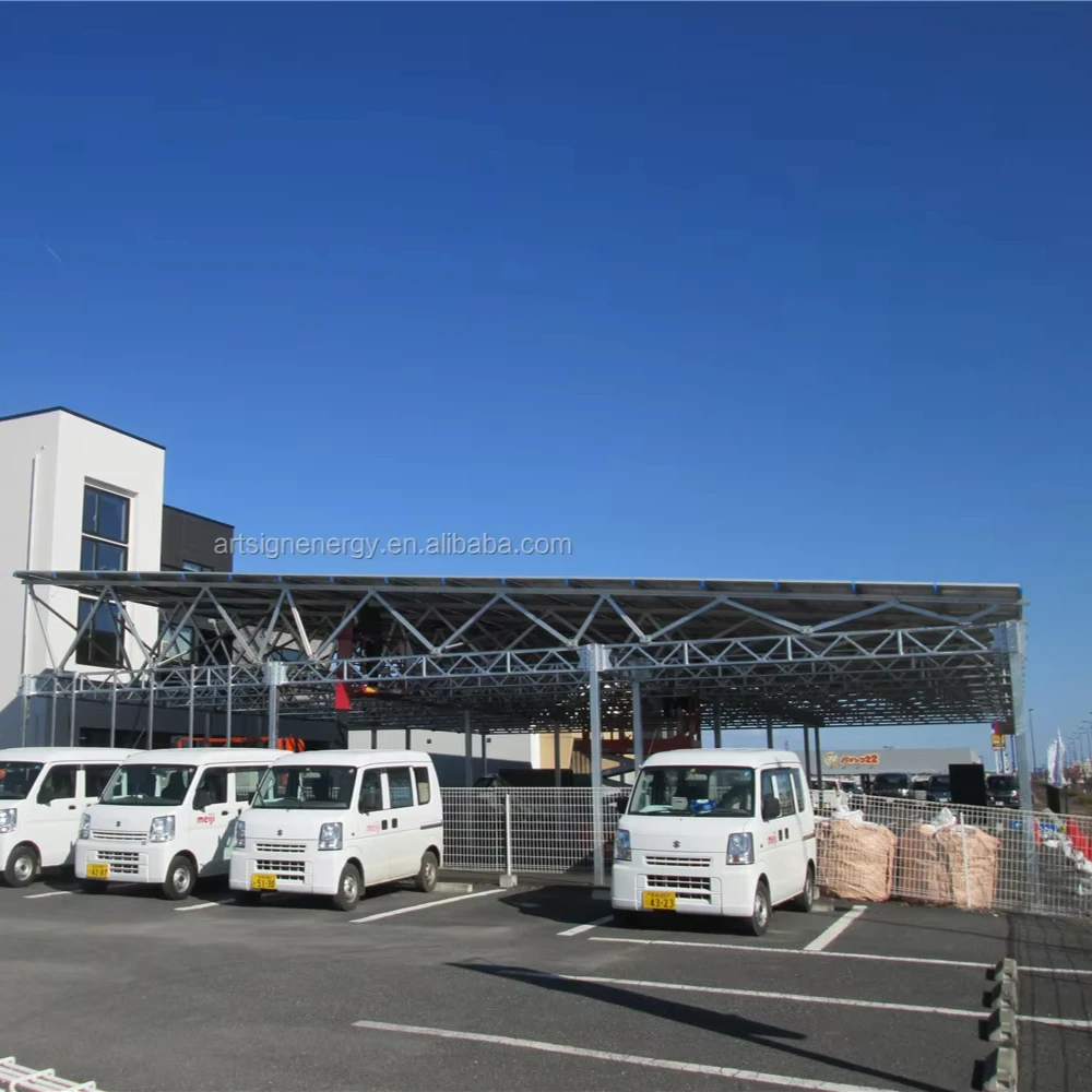 Solar Carport with Hot Dipped Galvanized Steel Single Post for PV Panel Carport Mounting Structures