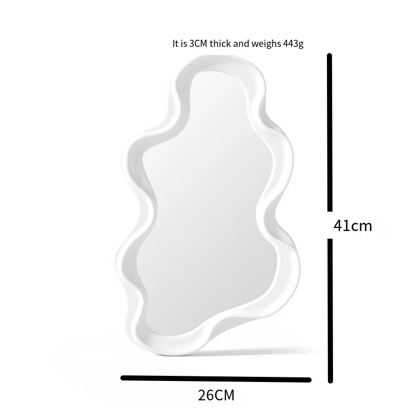 Cloud shape table vanity mirror simple wall hanging bathroom irregular makeup mirror French decorative mirror