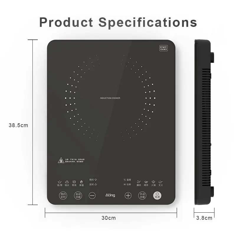  New model Ultra-thin sensor touch CE CB hotpot cooktop 2000w 220v electric single burner indcution
