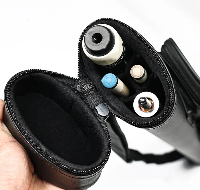 okhealing pool cue case for 1/2 billiard cue with PU material 1x1 1x2 2x2 ect