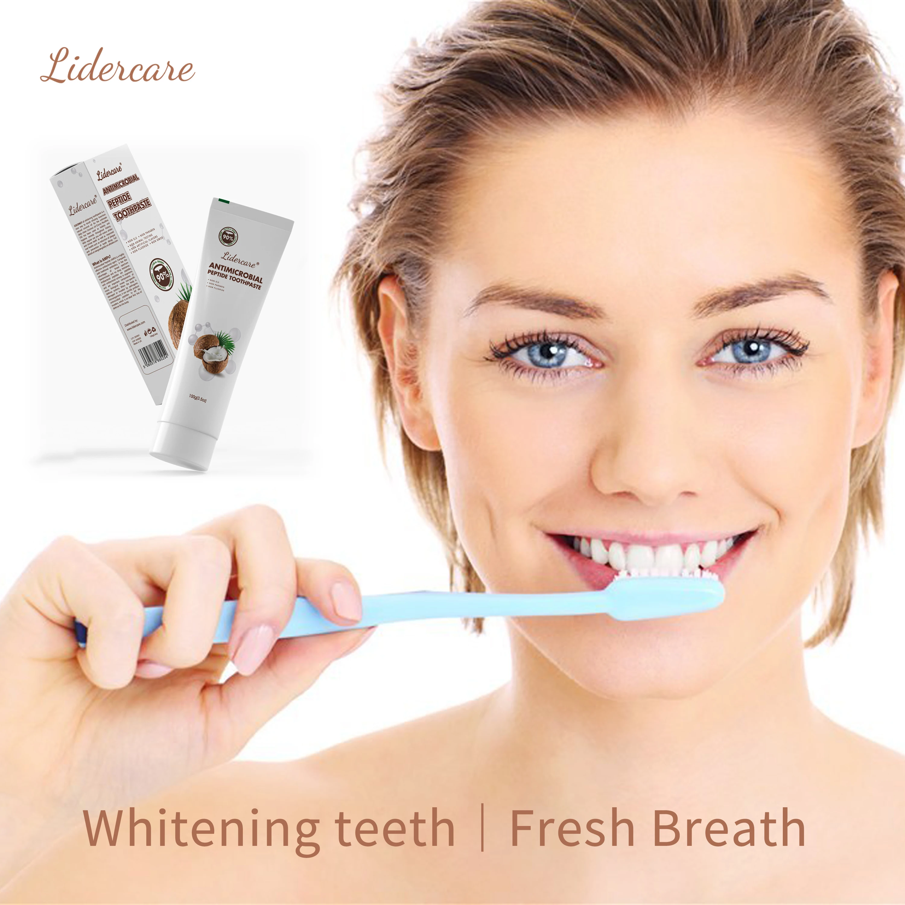 SLS Free Organic Coconut Oil Teeth Whitening Toothpaste Vegan Fluoride Free Restorative Teeth Coconut Toothpaste