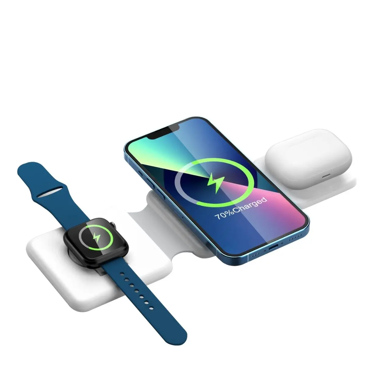 2023 new arrivals toys 3 in one wireless charger station foldable magsafe wireless charger phone holder for ipone 3 l arz