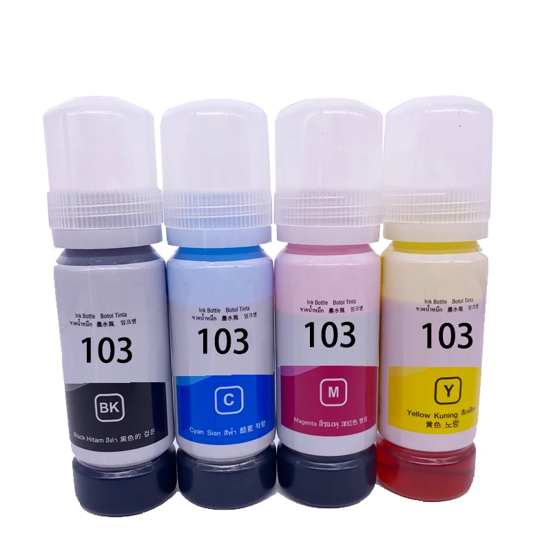 70ML 103 Premium Bottle Dye Based Ink Refill Kits Compatible for Epson L3110 L3111 L3150 L3151 Inkjet Printer 103 Dye Ink