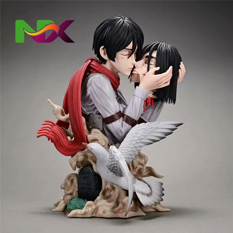 Attacks On Titan Figures 22cm 8.66 inches Japanese Anime PVC Collection Attacks On Titan Mikasa Ackerman Eren Action Figurea