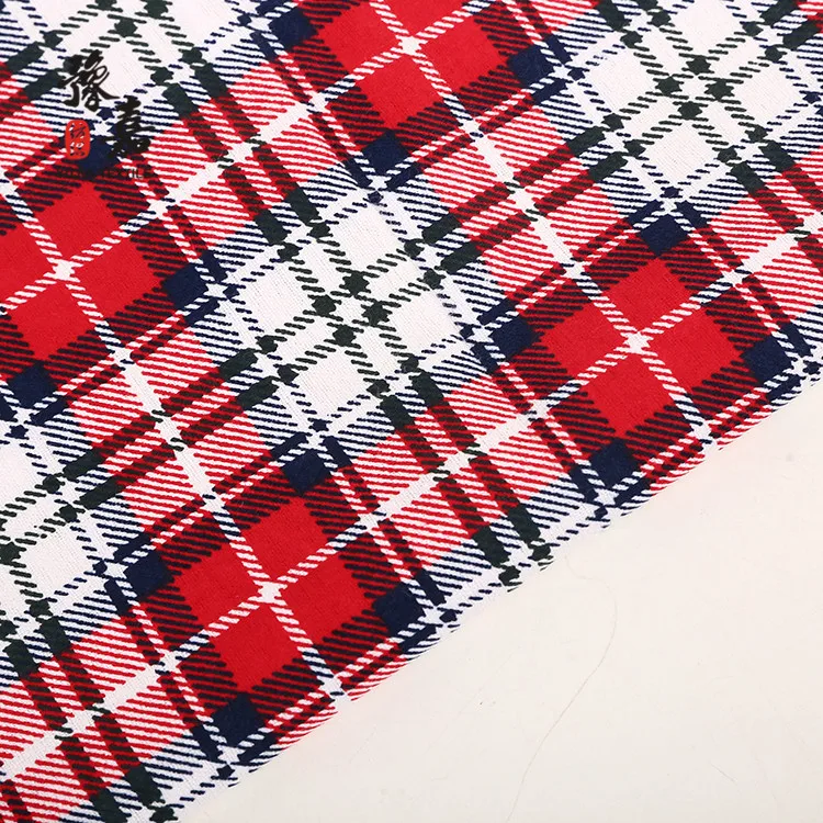 Wholesale cotton check flannel printed design fabric for sale christmas