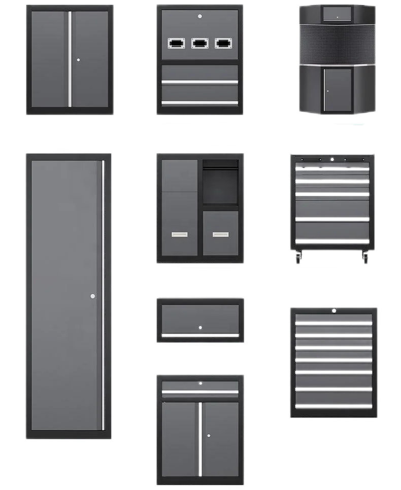 Modular Mechanics Workbench Multi-Functional Tool Cabinet Movable Features Factory Garage Workshop Home Storage Powder Coating