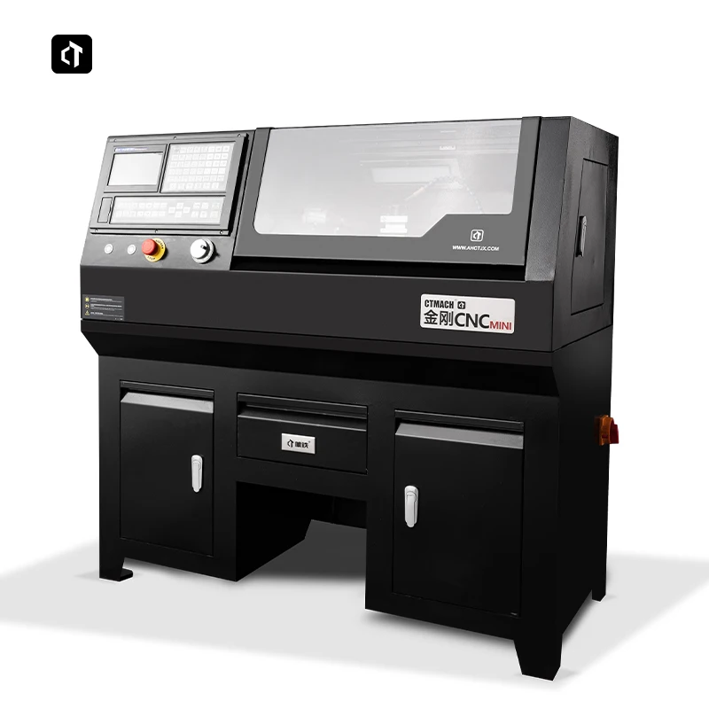 CTCNC21C Metal Motorized Hobby Benchtop Mini CNC Lathe with stand for School Training or education