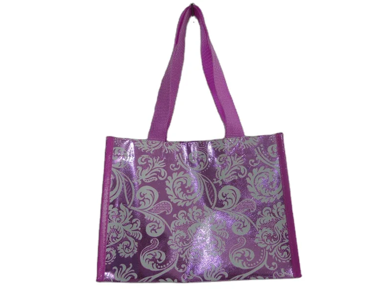 Custom 100 GSM  120GSM Non Woven Gloss Checkered Laminated Color Coating Tote Bag For Clothes Store Shoes Store