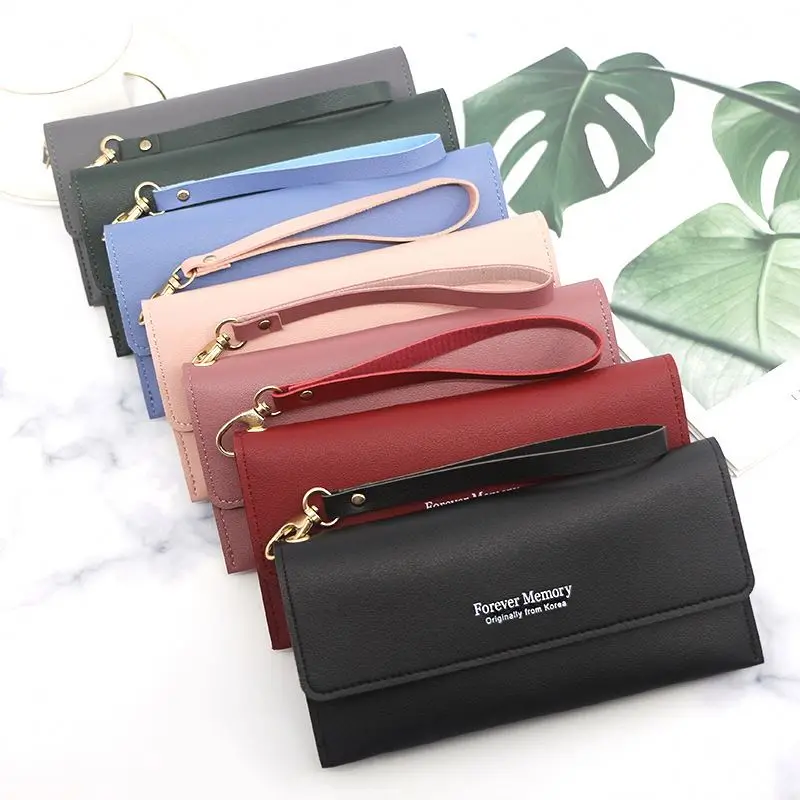 2022  Newest Design Wallets Woman Purse Ladies Pu Leather Women Clutch Wallet Ladies Purse Factory Wholesale