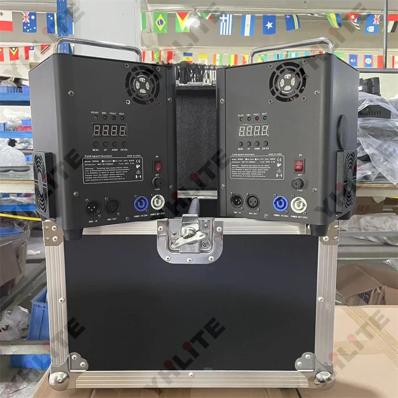 600w electric cold spark machine 2pcs with fly case Dmx and remote control spark machine for wedding stage lighting