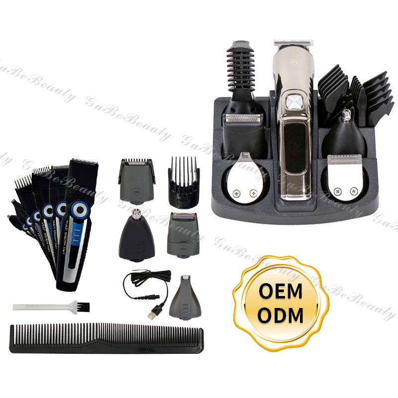Gubebeauty AMZ hot professional electric hair trimmer hair cutting machine 6 in 1 man hair trimmer set for homeuse salon with CE