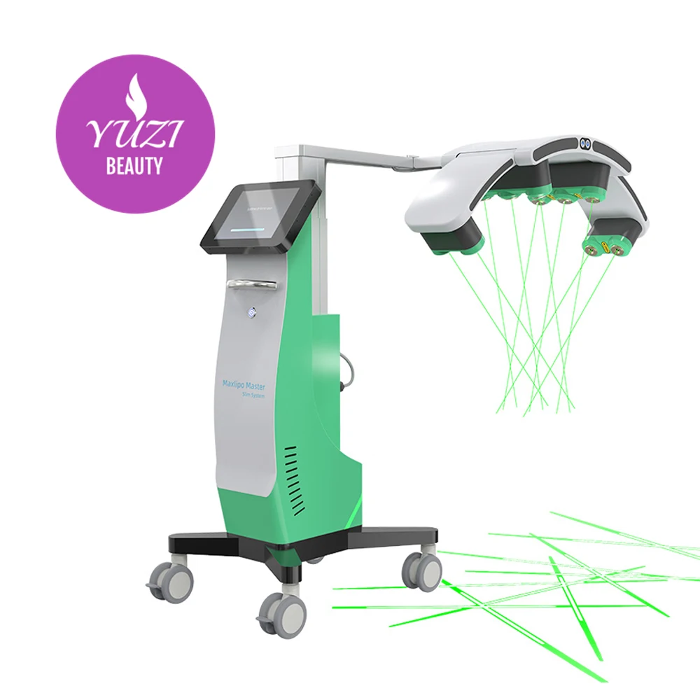 Full Body Fractional Rf Laser 532nm Green Red Light Cold Lipo Pads Body Contourting Laser Beauty Slimming Machine