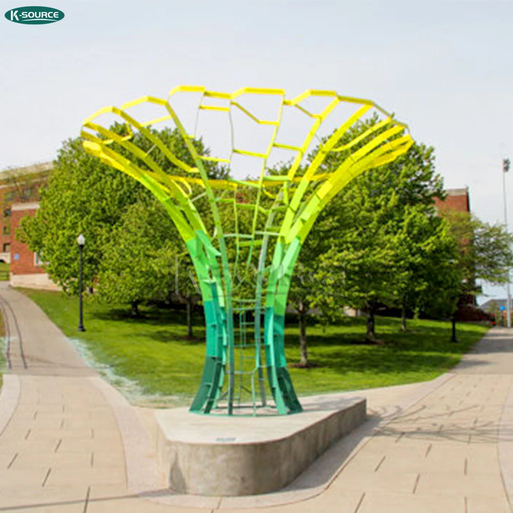 Outdoor modern art Deco metal 304 stainless steel tree garden abstract sculpture