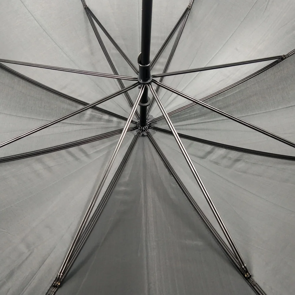 Manual open large size double ribs black color polyester fabric cheap advertising golf umbrella