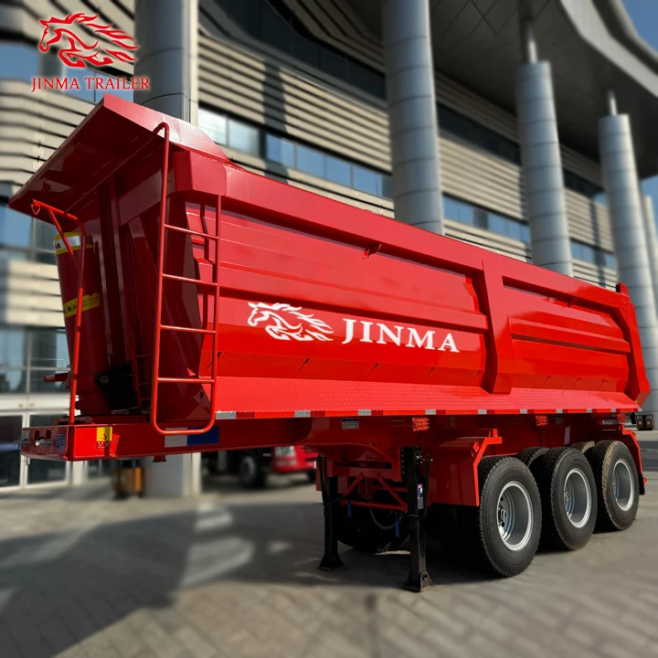 China Tri-axle Trailer Heavy Duty Load 60--80ton Hydraulic Dump Tipper Trailer Truck Rear Dumper Semi Trailers