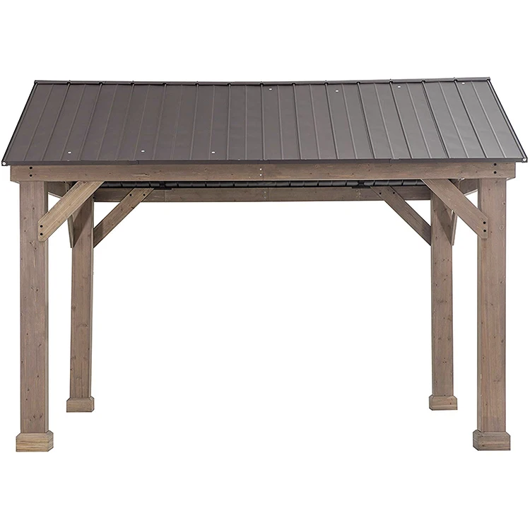 Aluminum Octagonal Pavilion Folding Canopy Garden Outdoor Pavilion Outdoor  Wood All-season gazebo outdoor garden