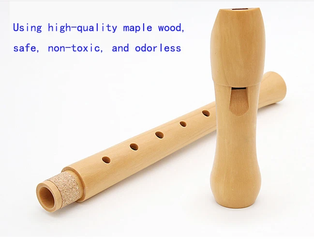 Recorder. Recorder Flute Wood Wind Instrument Flute Tide Music Maple Wood 12 Inch Educational Toy Natural CN;SHN TD097