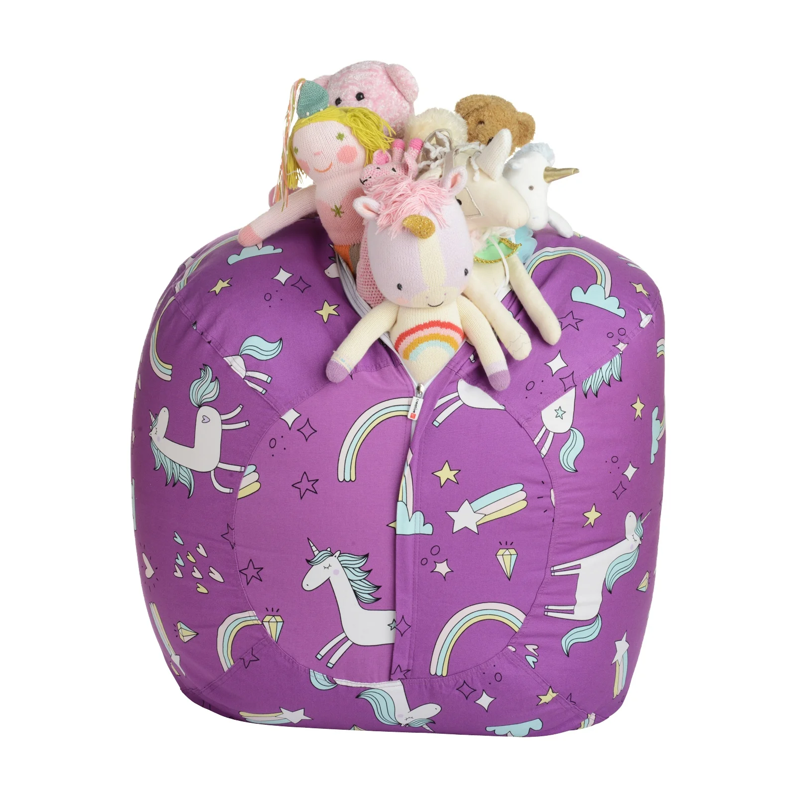 100% Cotton Kids Bean Bag Chairs/Stuffed Animal Storage