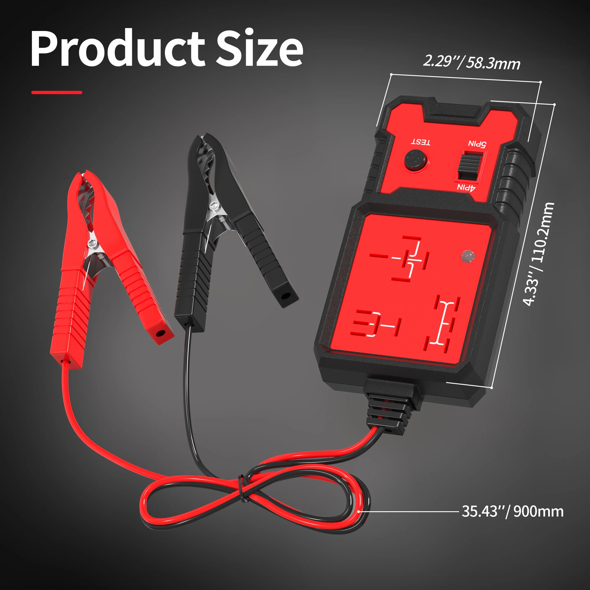 Professional 12V Auto Electronic Automotive Relay Tester Durable Battery Load Checker Car Inspection Tool and Diagnostic Tool