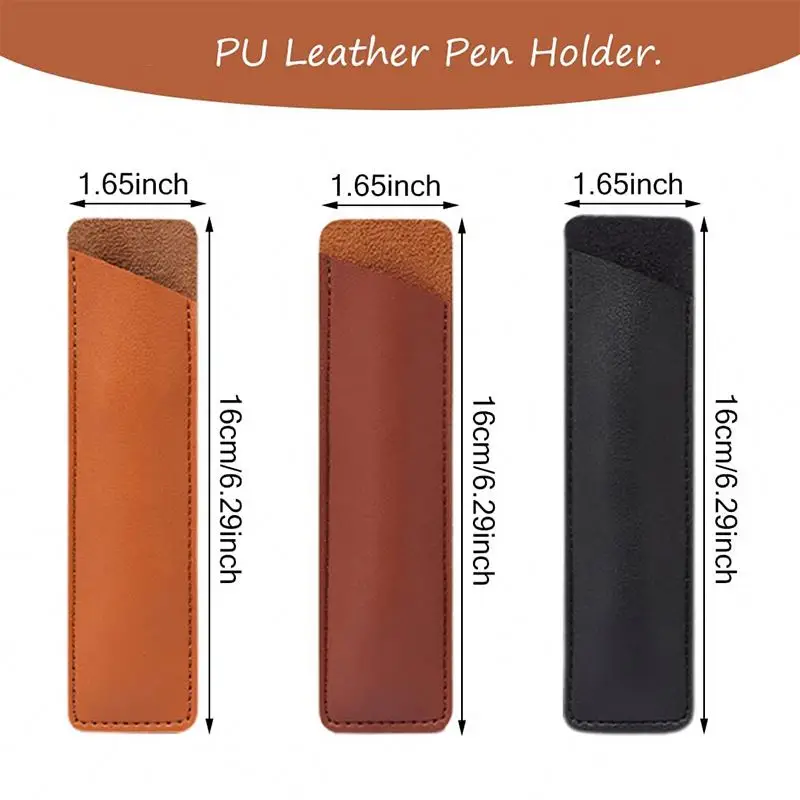 Leather Pen Case Holder,Leather Pencil Holder Pen Protective Sleeve Vintage Pens Pouch Portable Handmade Pencil Case