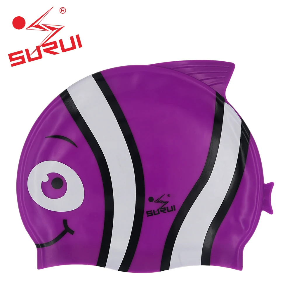 China Wholesale Oem Service Baby Silicone Swim Cap Silicone Kid With Logo cute fish swimming cap