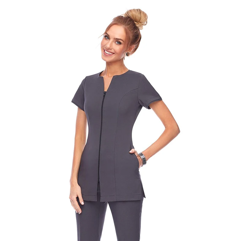 Womens Beauty Salon Tunic Fancy Hairdressing Uniform Tunic set