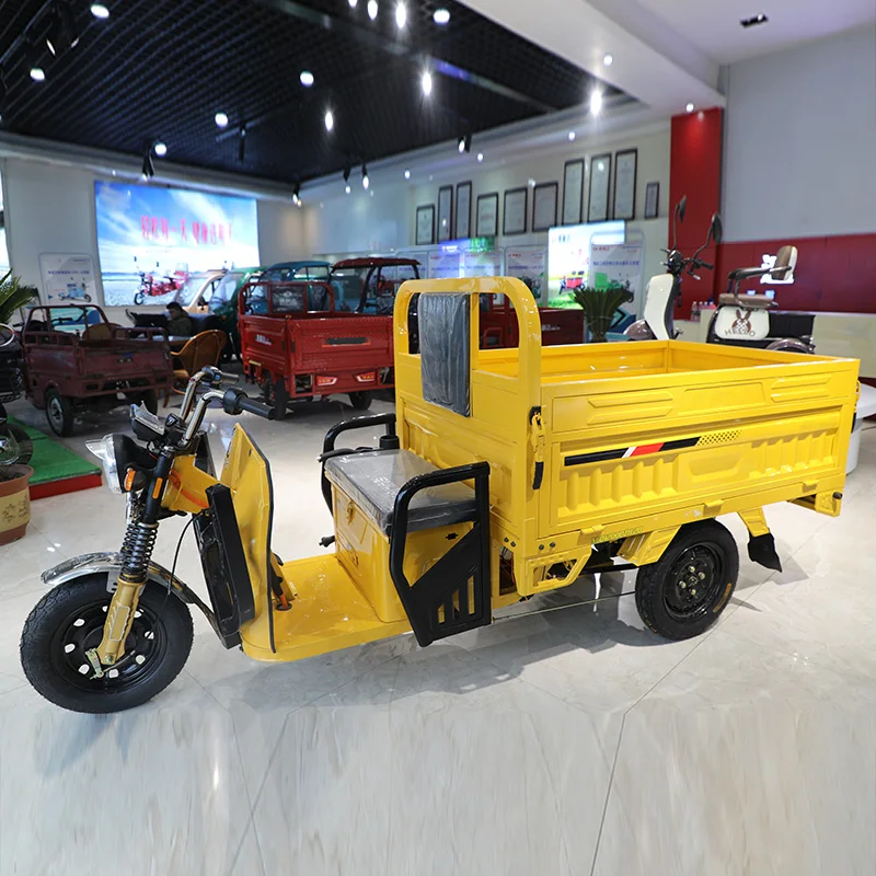 electric chinese tricycle rally heavy cargo Hydraulic elevator tricycle electric cargo enclosed closed cab