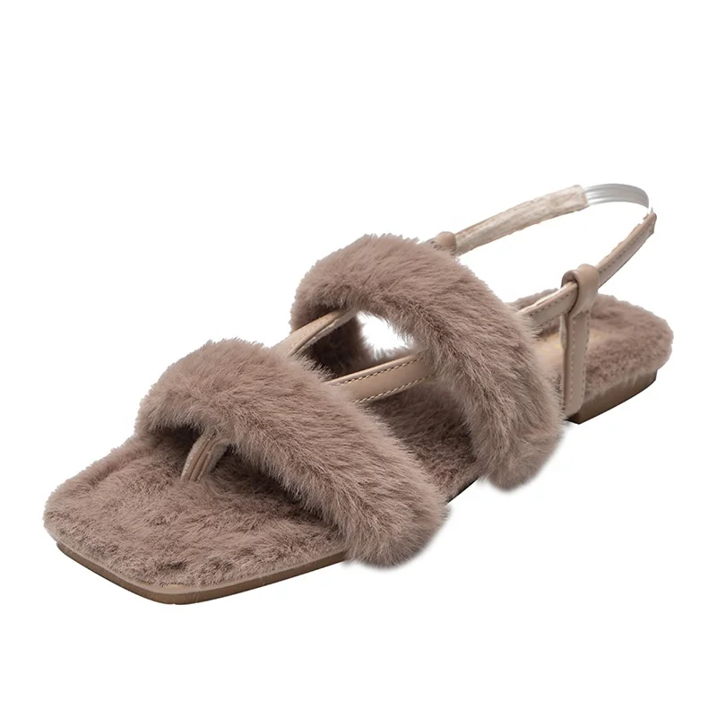 2023 Designer Slippers Brands Flip Flops Soft Cozy Fluffy Plush Sandals Fur Slides Slippers for Women Fuzzy Fashion Fur Slippers