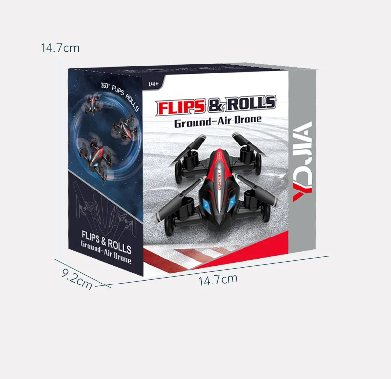 Wholesale oem 2 in 1 kids radio control toy mini stunt car drone safety protection headless mode