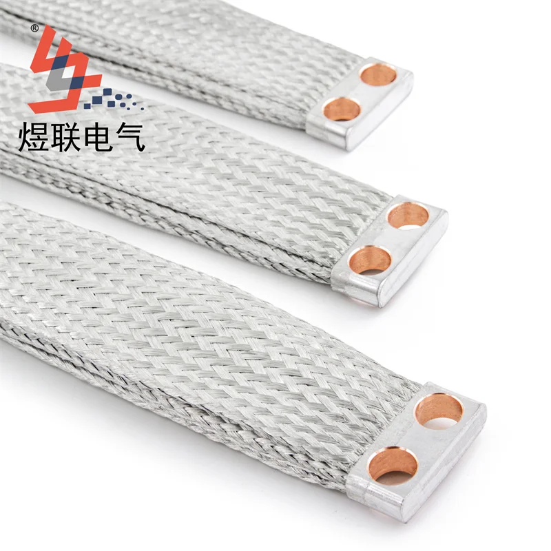Manufacturer custom bonding leads jumper braided copper flexible connector busbar tinned braid earth shunt