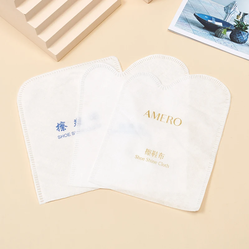 Disposable Wholesale Hotel Supplies Custom Shoe Shine Cloth White Hotel Shoe Mitt