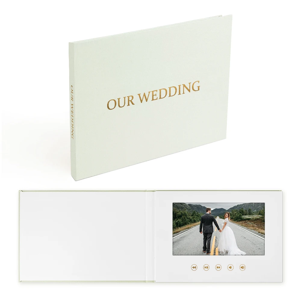 Line-bound Video Albums The Wedding Video Anniversary Books with gold foil video invitation memory book