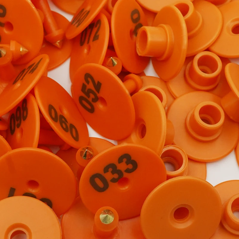 Anti-dropping Animal Rabbit Identification Tag Pig Sheep Numbered Ear Tag Plastic Round Pig Ear Mark Ear Label Tags with Number