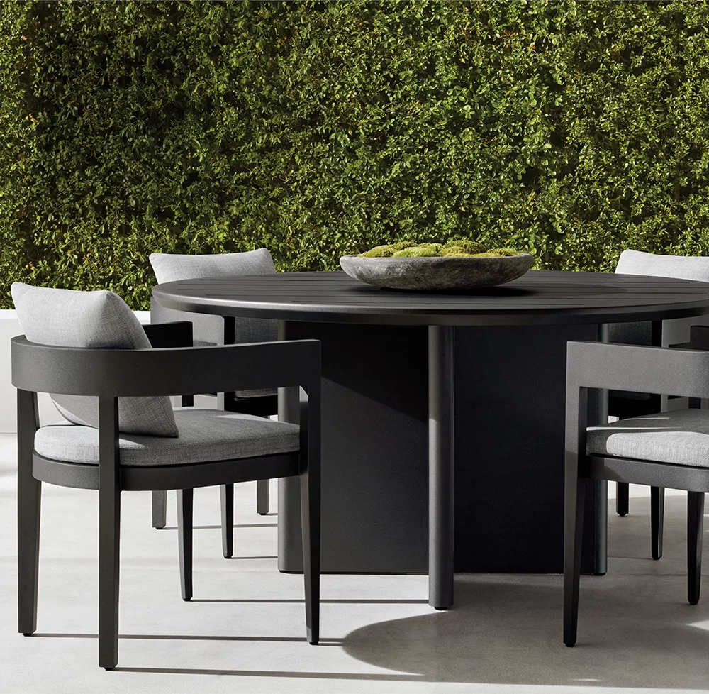 Decoout Modern Luxury Aluminum Garden Dining Furniture Sets Outdoor Dining Table and Chair Set