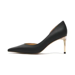 Top level green leather artistic pumps famous luxury brand shoes with forest breath comfortable feeling