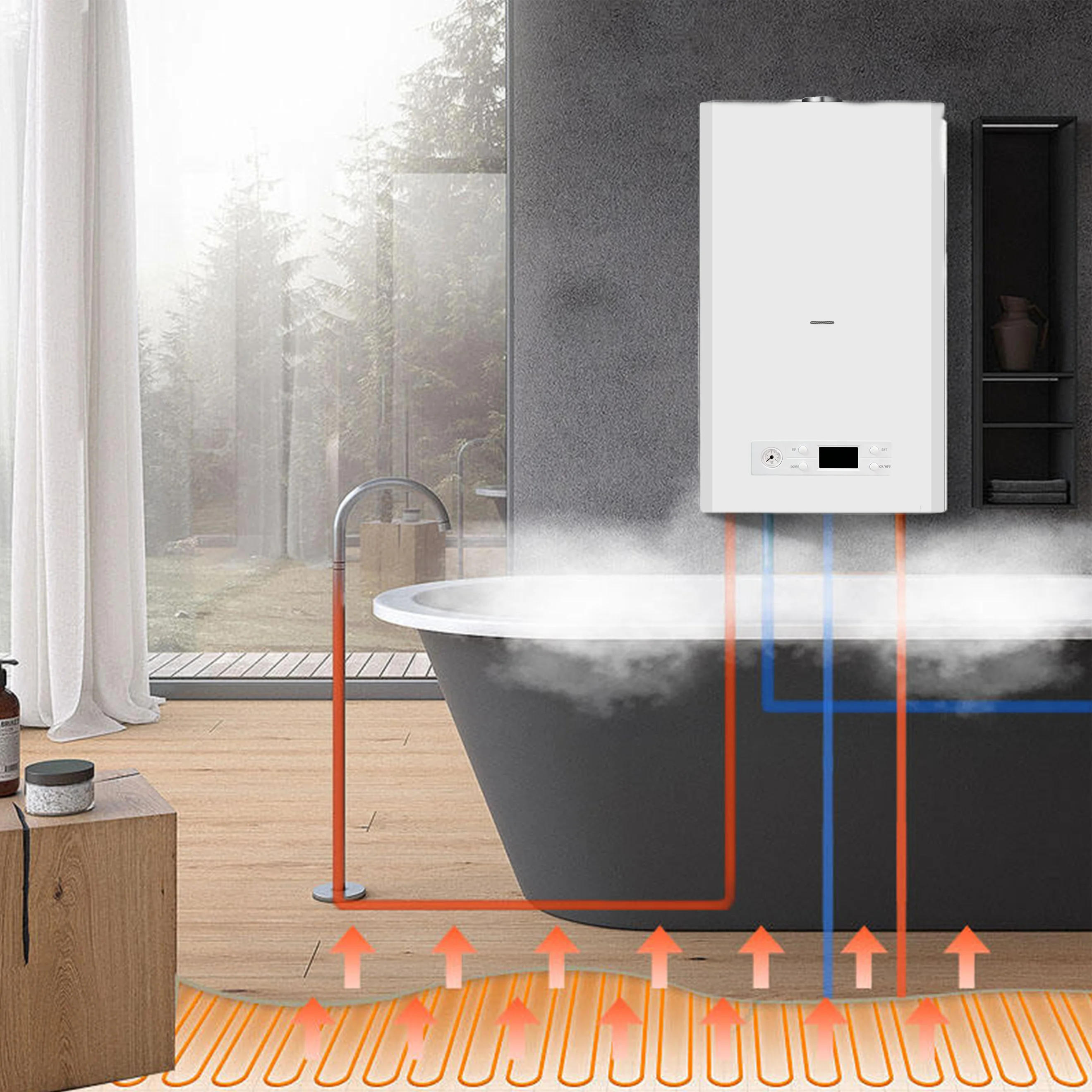 wall mounted gas boiler 16Kw gas water boiler design competitive price Remote WIFI control available