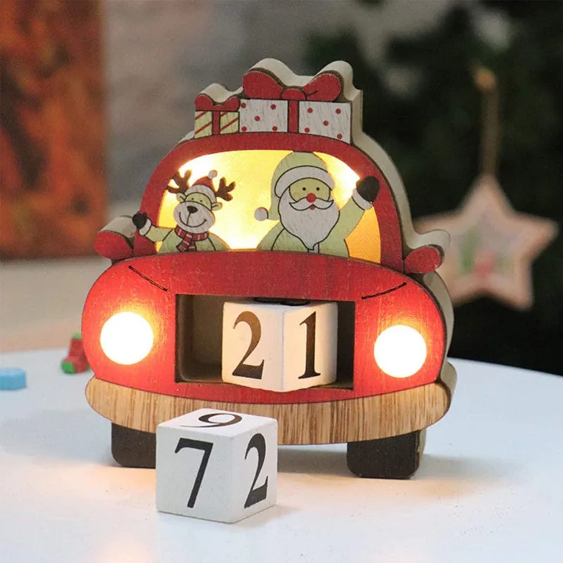 Christmas Decorations Countdown Calendar Wooden Christmas Gift Box Xmas Decorations Ornaments Mini Decorating Items
