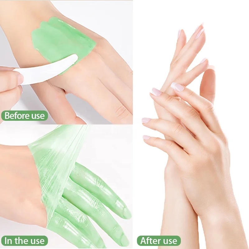 Skin Care Exfoliating Vegan Foot Hand Whitening crema de para manos Hand Cream Paraffin Green Tea Nourish Hand Mask