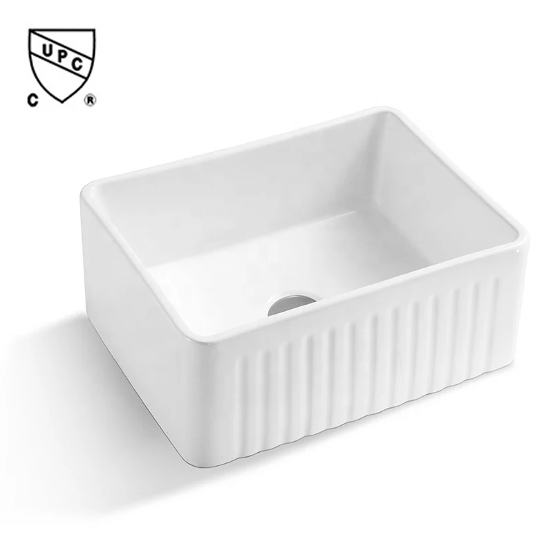 Popular Design CUPC Big Size White Ceramic Solid Surface Farmhouse Apron Front Kitchen Sink