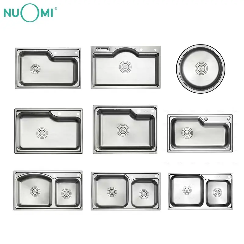 NUOMI LEIGHTON UPC single bowl double bowl SUS 304 stainless steel undermount kitchen sink for cabinet